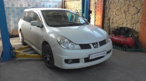 Замена задних тормозных колодок на Nissan Wingroad Y12 Ниссан Вингроад 2010