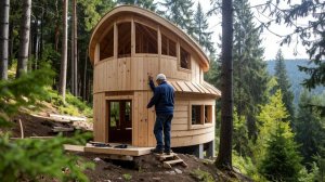 Строю маленький домик в горах, подальше от цивилизации. Бушкрафт