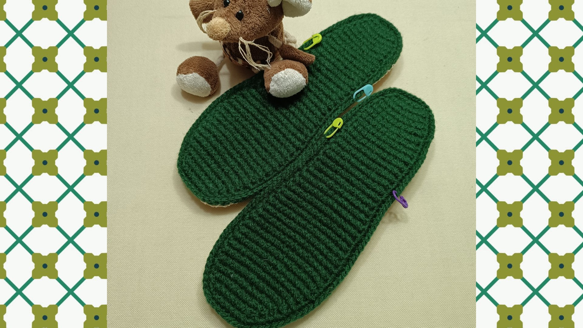 🌿Подошва для тапочек. 🍀Вязаная стелька.🍀 Очень подробно 🌿