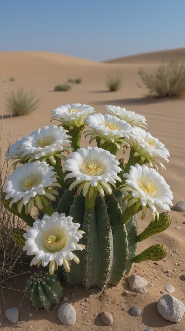 Цветущие кактусы.