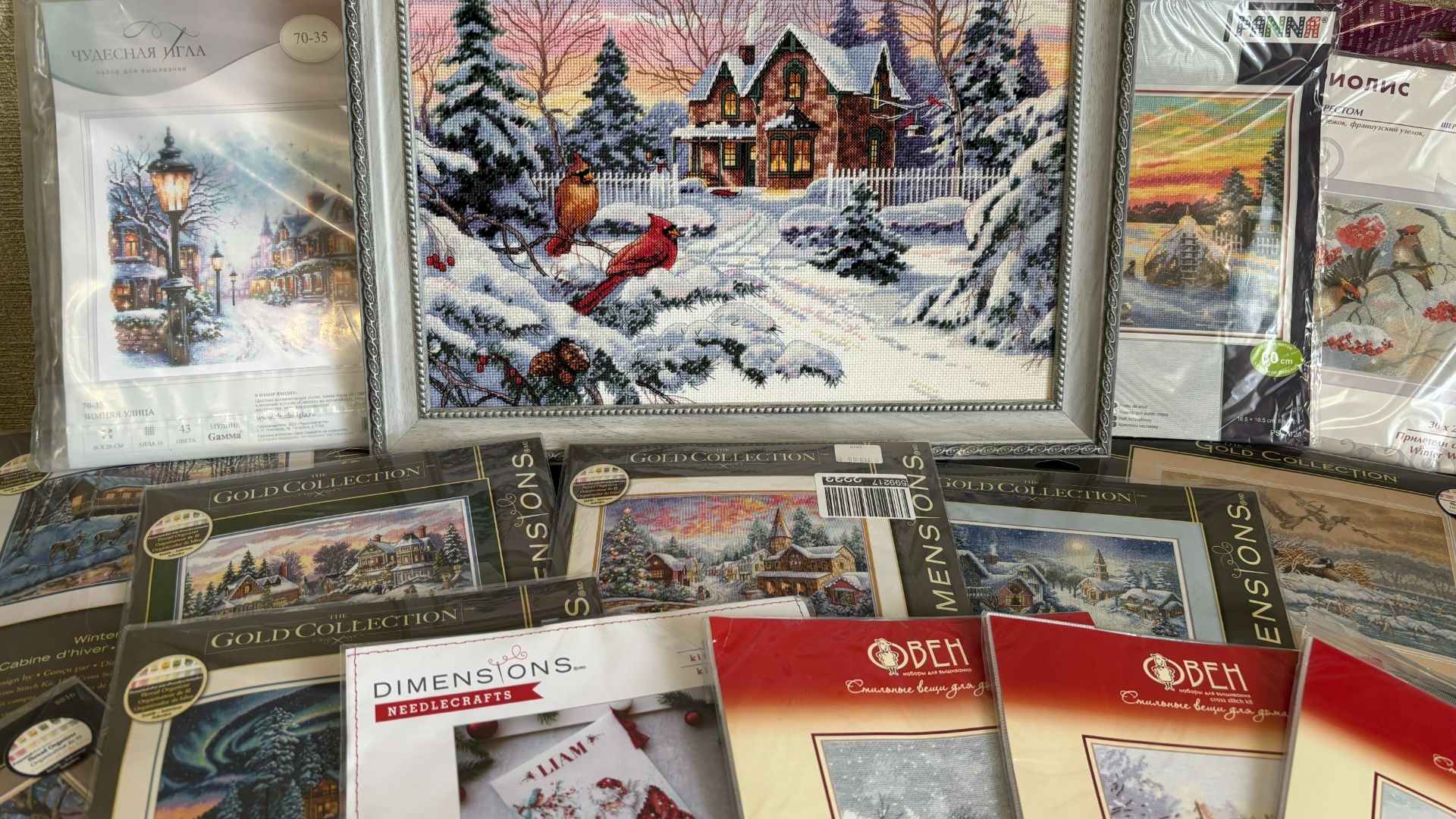 Зима в вышивке. Подборка сюжетов на зимнюю тему: готовые работы, процессы, запасы, схемы из журналов смотреть онлайн