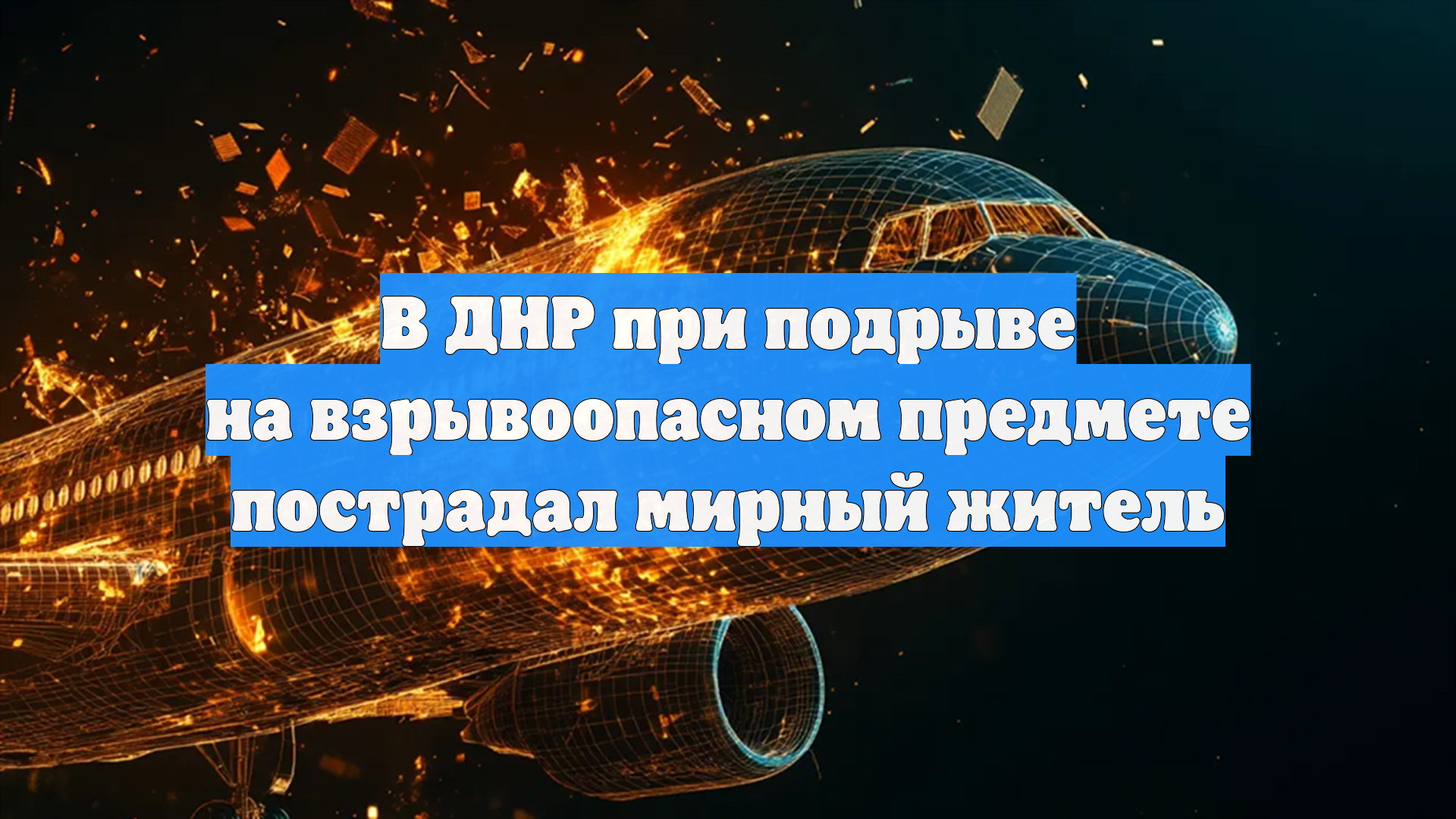 В ДНР при подрыве на взрывоопасном предмете пострадал мирный житель