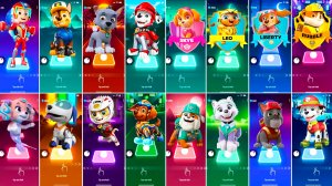 Мультики для Детей Щенячий Патруль Tiles Hop - Райдер, Гонщик, Рокки, Маршалл, Скай, Лео