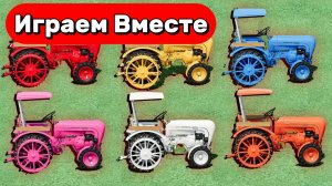 МУЛЬТИКИ ПРО МАШИНКИ И РАЗНОЦВЕТНЫЕ ТРАКТОРЫ НА ФЕРМЕ ДЛЯ ДЕТЕЙ 🚜 СТРАРЫЕ ТРАКТОРЫ НА ГОРКАХ