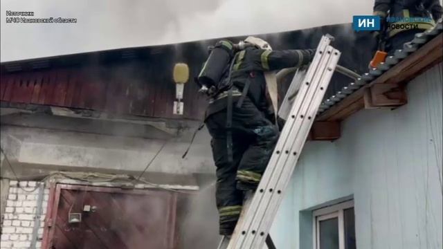 В Иванове полыхает производственное здание смотреть онлайн
