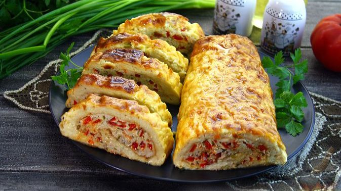 Гармония вкусов. СЫРНО-ЯИЧНЫЙ РУЛЕТ С МЯСНОЙ НАЧИНКОЙ смотреть онлайн