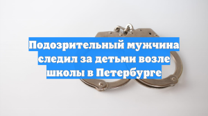 Подозрительный мужчина следил за детьми возле школы в Петербурге