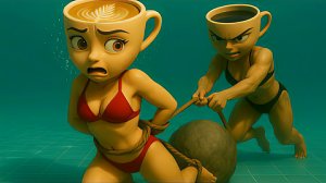 Баллерина Капуцина спасается  от заговора Синьоры Эспрессо в бассеине