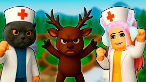 МЫ ЛЕЧИМ ЛОСЯША ИЗ 99 НОЧЕЙ В ЛЕСУ РОБЛОКС! А ОН НАПАЛ НА НАС