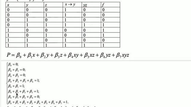 Многочлен полином Жегалкина Метод неопределенных коэффициентов Метод треугольника Паскаля смотреть онлайн