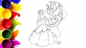 Красавица и Чудовище раскраска для детей