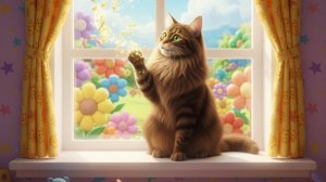 Детская песенка - Кошка на окошке🎶 Мультик 0+ 🎶 Детский мультик🎶 Песенка для детей