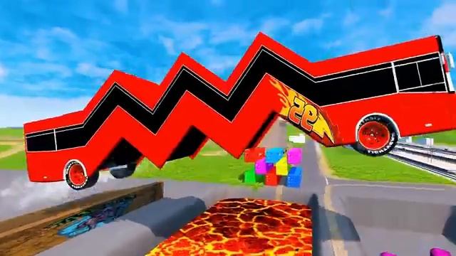 Big Small Long Red Vizor Mcqueen Truck vs Thomas Trains - Funny Cars vs Deep Water - BeamNGdrive смотреть онлайн