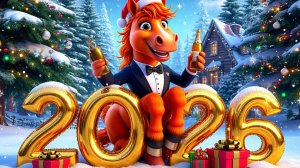 С Новым 2026 годом! Прикольное Поздравления от Лошадки и Деда Мороза! С Наступающим Новым годом!