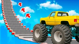 СМОЖЕТ ЛИ МОНСТР-ТРАК ПРОЕХАТЬ ПО СТУПЕНЬКАМ ЛЕСТНИЦЫ В ГТА 5 ? - ЭКСПЕРИМЕНТ В GTA 5