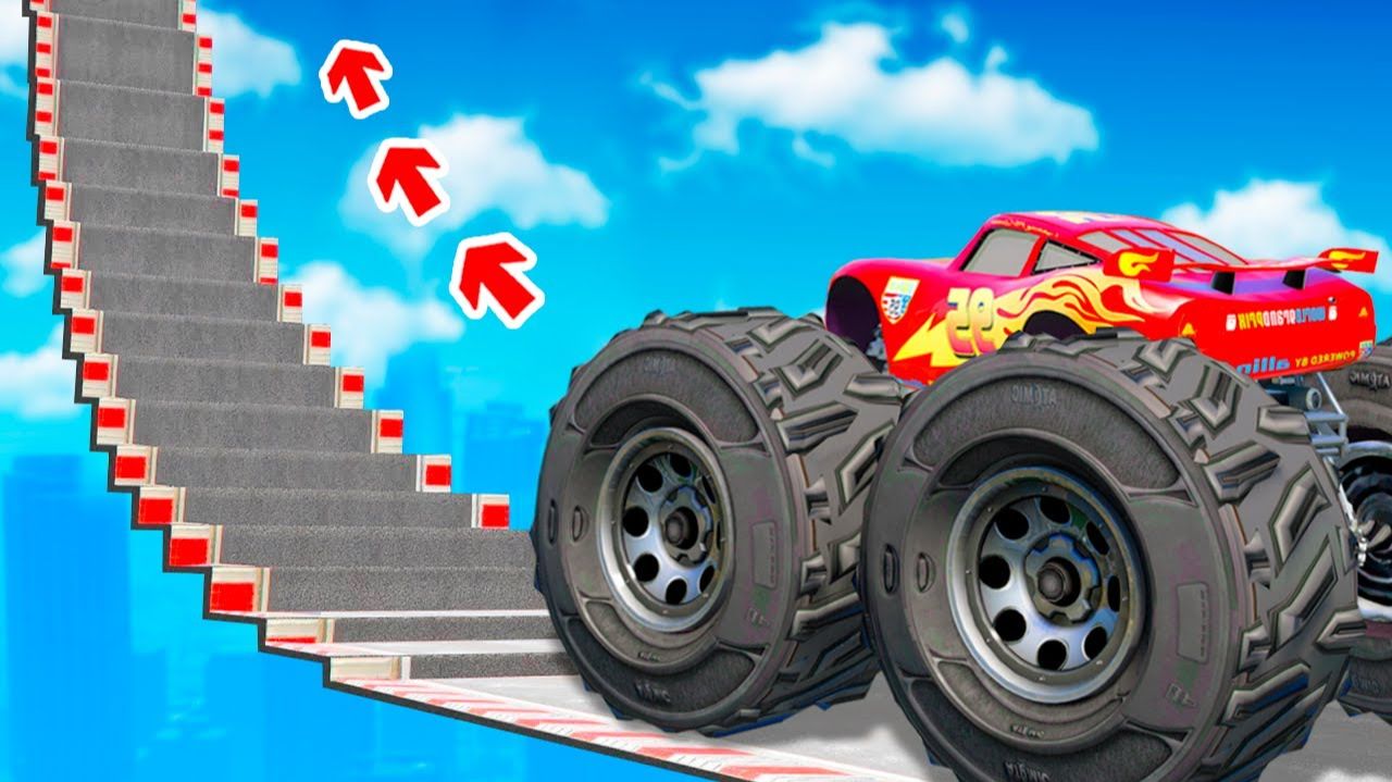 Сможет ли монстр-трак проехать по ступенькам лестницы в гта 5 ? - эксперимент в gta 5 смотреть онлайн