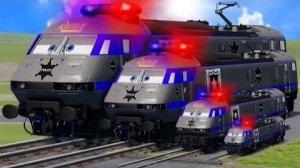 Большой и маленький полицейский поезд Молния Маккуин против поезда Тома