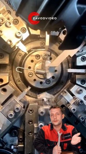 Как делают пружину на заводе.