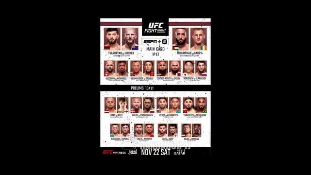 Нурулло Алиев - Шем Рок UFC Qatar ПРЯМОЙ ЭФИР смотреть онлайн