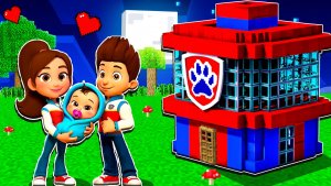 😭У СЕМЬИ РАЙДЕРА РОДИЛСЯ РЕБЕНОК И Я ПОСТРОИЛА ДОМ в МАЙНКРАФТ ЩЕНЯЧИЙ ПАТРУЛЬ PAW PATROL