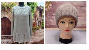 Две готовые работы: туника и шапка.
