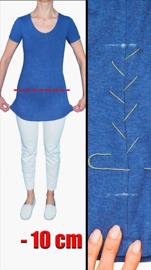 Лучший совет и хитрость, как укоротить футболку за 5 минут MiARTi Лаборатория Рукоделия 🧵✂️