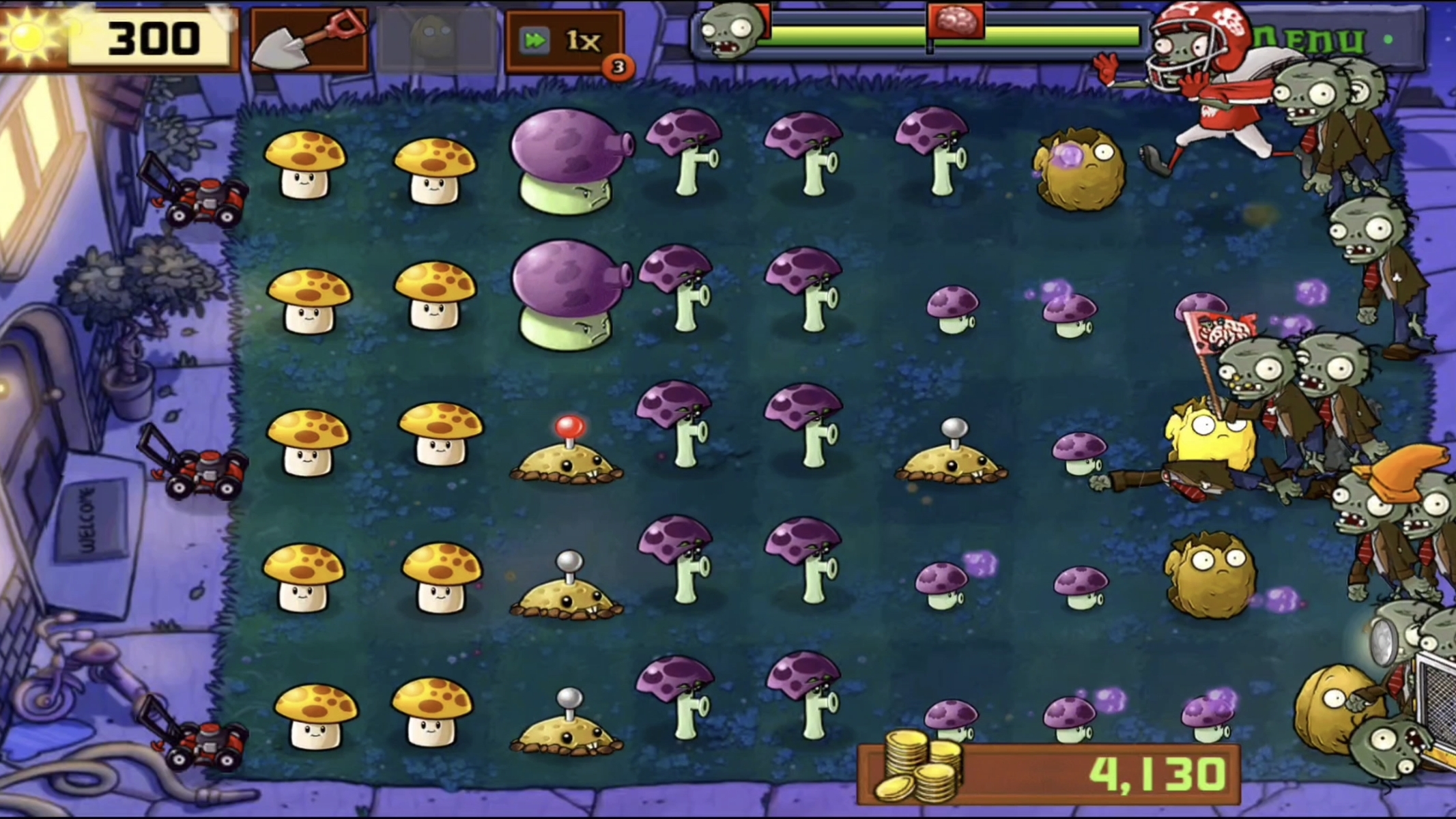 Зомби против растений. Ночь. 7 уровень смотреть онлайн