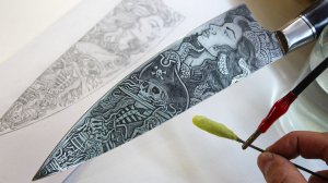 Тату на ноже — красивый кастом и нереальная детализация (без дорогих инструментов)