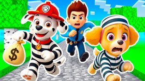 СКАЙ и МАРШАЛ ВОРЫ СЕЛИ В ТЮРЬМУ ЩЕНЯЧИЙ ПАТРУЛЬ в МАЙНКРАФТ PAW PATROL МУЛЬТИК РАЙДЕР ПОЛИЦИЯ ПОБЕГ