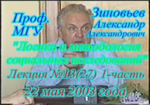 А.А.Зиновьев - Логика и методология социальных исследований Лекция 13(27)-1, 22.05.2003