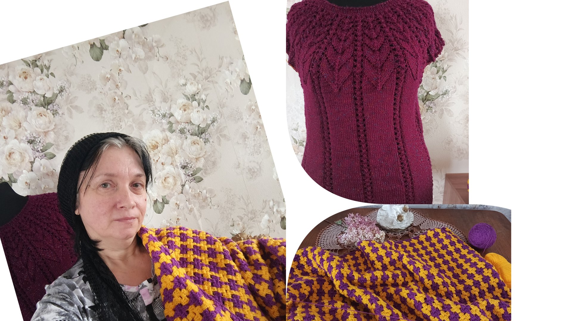 23-11-2025.Мои ещё два процесса.Классный плед который хочется быстрее связать 🧶🧶🧶.