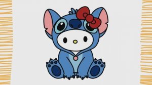 Как нарисовать  Hello Kitty в одежде Стича | Пошагово | Очень легко