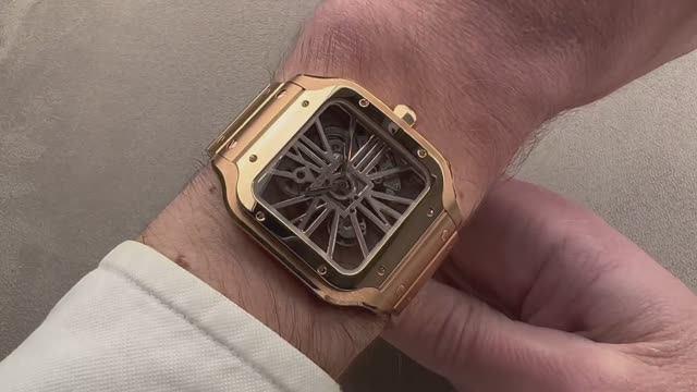 Обзор часов Cartier Santos de Cartier SKELETON WHSA0016