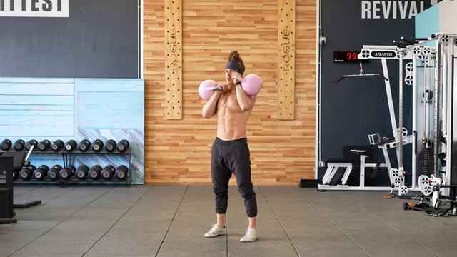 Жим гири 1 рукой, удерживая две гири фронтально/Kettlebell Filly Press смотреть онлайн