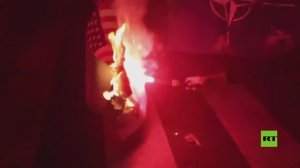 مدريد.. متظاهرون يحرقون العلمين الأمريكي والإسرائيلي ويردون هتافات مؤيدة لفلسطين