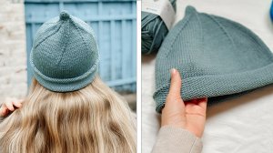 Шапка с пипкой спицами | Мастер-класс для начинающих