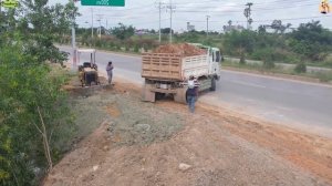 Строительство, начало засыпки, другой ракурс