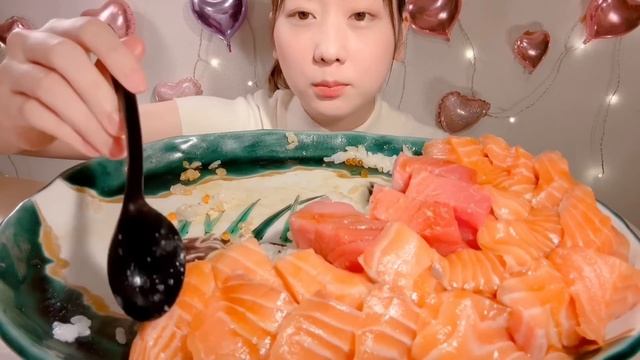 ASMR Salmon And Tuna Sashimi Rice Bow