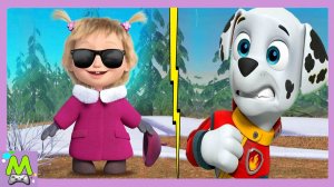 Маша и Медведь vs Щенячий Патруль.Новогодние Догонялки и Полеты Героев Мультиков.Кто Круче