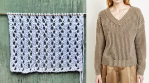 Классический универсальный узор спицами  ⭐️ Ажурный узор джемпера от Ирис фон Арним