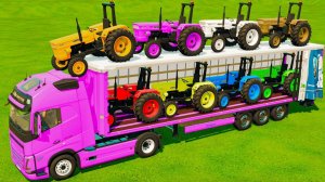 МУЛЬТИКИ ПРО МАШИНКИ НА ФЕРМЕ ДЛЯ ДЕТЕЙ 🚚 ИГРАЕМ В РАЗНОЦВЕТНЫЕ ТРАКТОРЫ И ГРУЗОВИКИ ДЛЯ ДЕТЕЙ 🚜