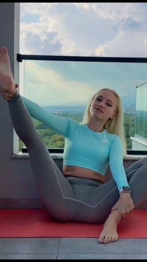 Yoga on balcony #stretching #yoga #short #shorts #hotyoga