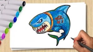 Рисуем Доисторический Траш Гуджитсу _ Рисуем Акулу _ How to draw GooJitZu _ Учимся рисовать