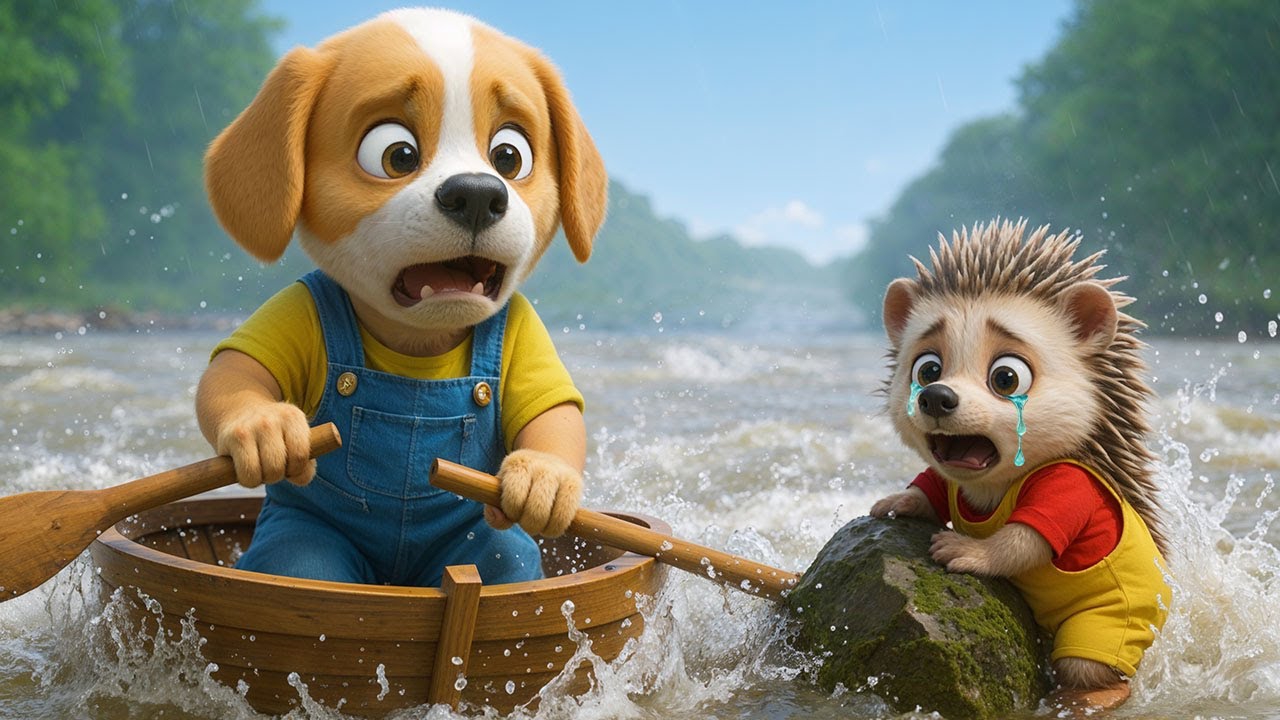 Мультики для детей, собачка спасает ежика от огромной змеи, мультфильм/мультик смотреть онлайн