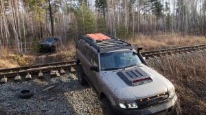 Nissan patrol y61,  рельсы,рельсы шпалы:)