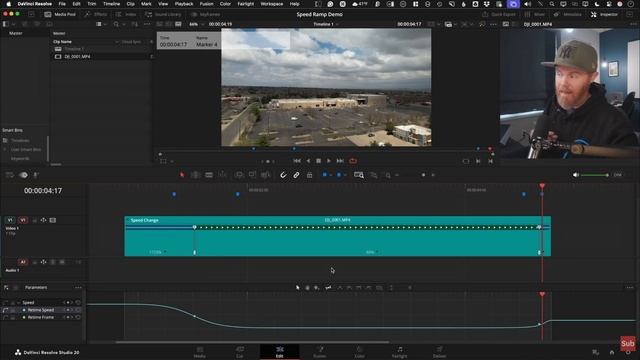 Добавить размытие в движении при изменении скорости в DaVinci Resolve 20 смотреть онлайн