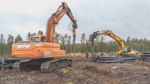 Устройство свайного фундамента со стальным ростверком для анкерно-угловой опоры УСк750-1М+15