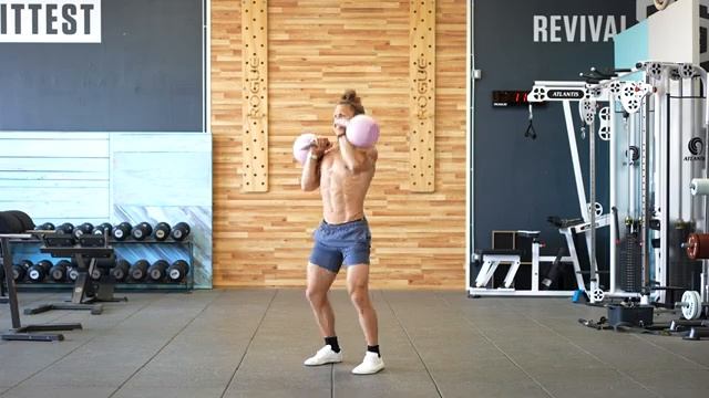 Жимовой швунг гири 1 рукой, чередуя руки/Alternating Kettlebell Push Press смотреть онлайн