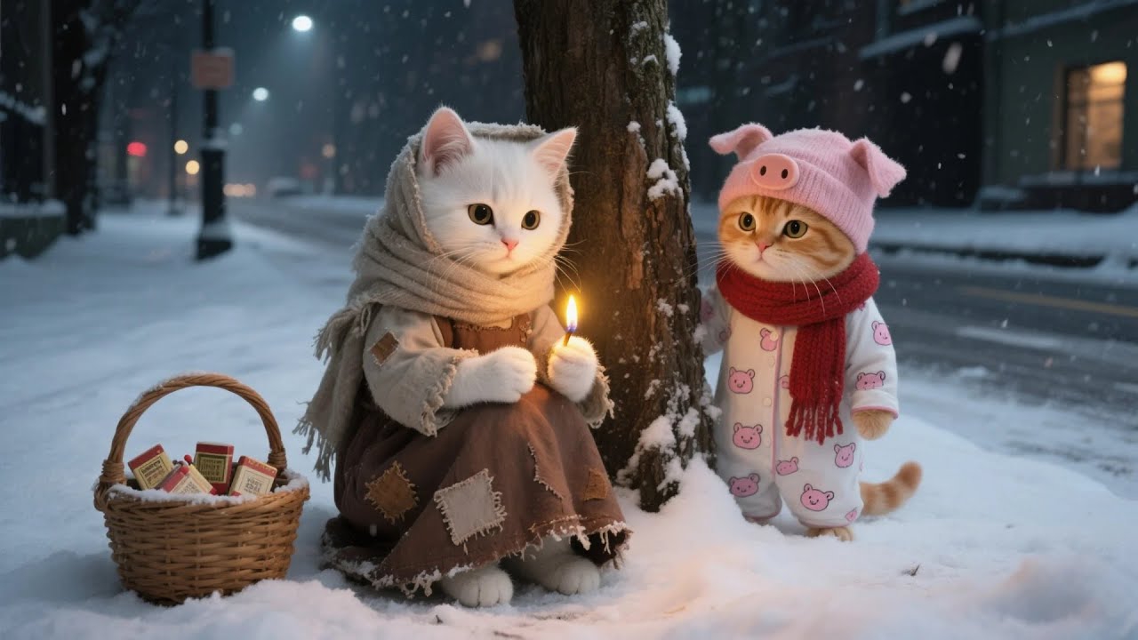 Мультики для детей, котик помог другому котику не замёрзнуть, мультфильм/мультик смотреть онлайн