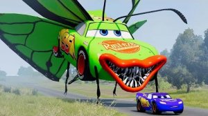 Эпический побег от Зомби-Пожирателя Молний Маккуина, Пожирателя бабочек, Пожирателя пожарных машин